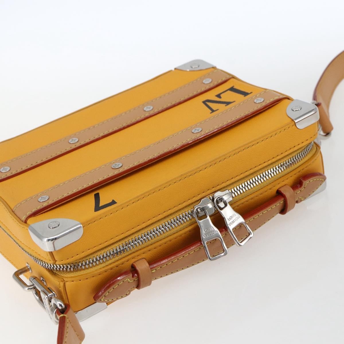 Louis Vuitton Handle Soft Trunk Bag Monogram Taurillon Leather, Yellow, Leather, Clutch