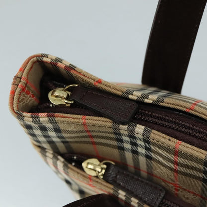 Burberry Nova check Shoulder bag Canvas and Leather, BEIGE, CANVAS, Shoulder bag