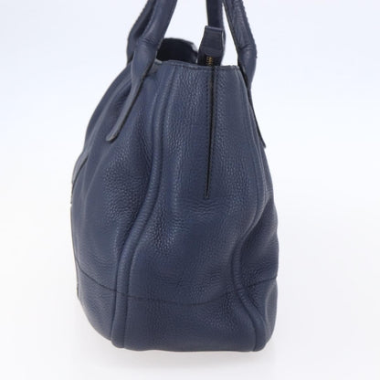 Salvatore Ferragamo Izzie Gancini Embossed Tote Soft Calf, BLUE, LEATHER, Tote bag