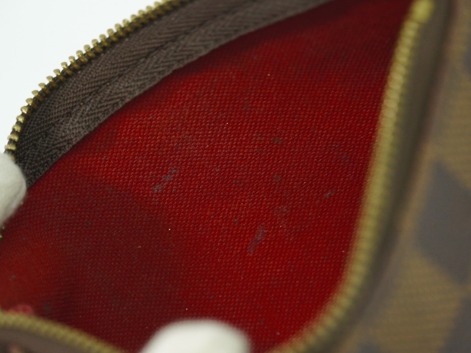 Louis Vuitton Pochette Accessoires Damier, BROWN, CANVAS, Clutche & pouche