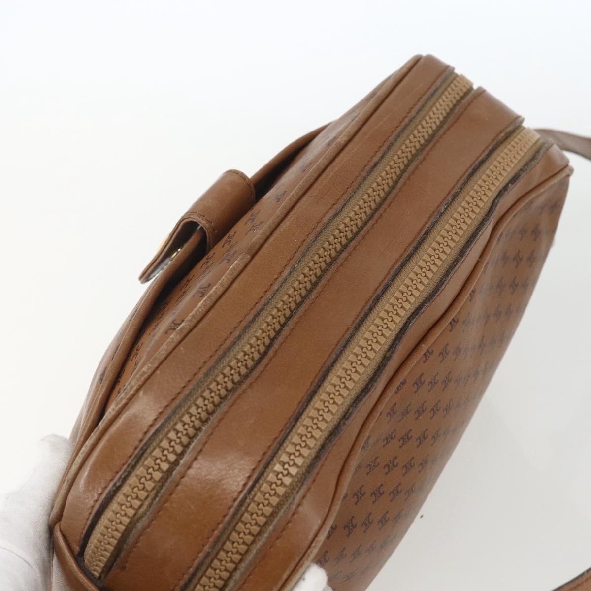 Celine Vintage Macadam Shoulder Bag Canvas and Leather, BROWN, CANVAS, Shoulder bag