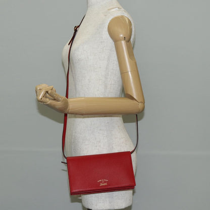 Gucci Wallet on Strap Leather, RED, LEATHER, Wallets