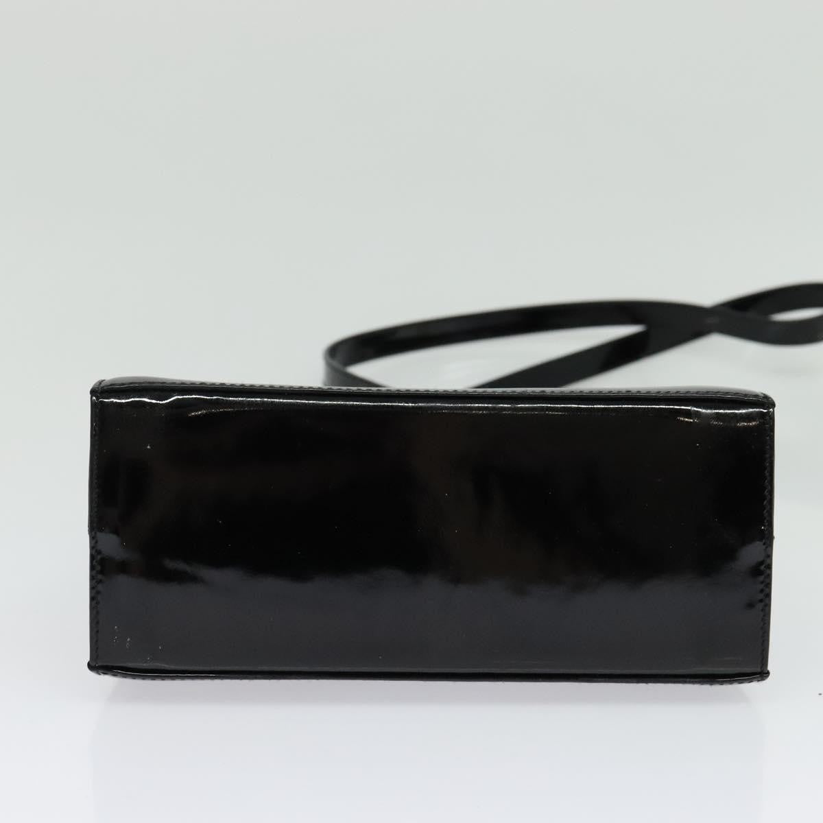 Salvatore Ferragamo Gancini Convertible Top Handle Bag Patent Leather, BLACK, PATENT_LEATHER, Handbag