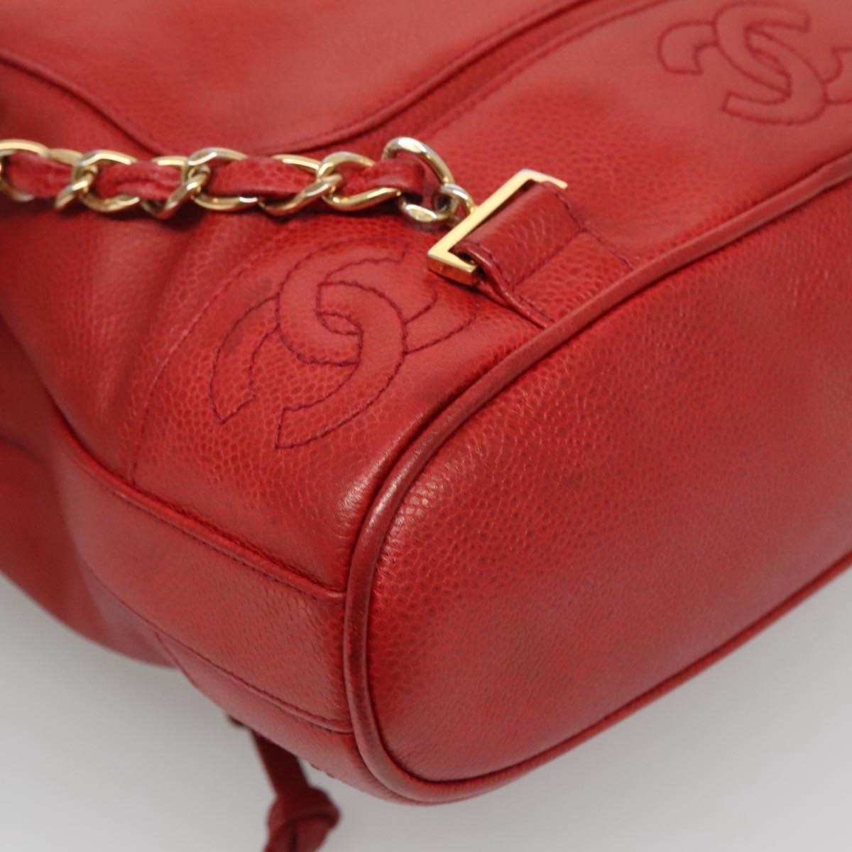 Chanel Vintage Backpack Caviar, RED, LEATHER, Backpack