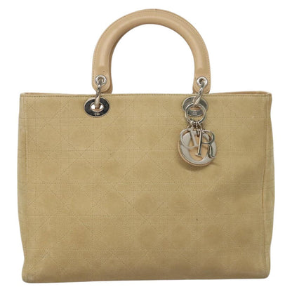 Christian Dior Lady Dior Bag Cannage Quilt Suede, BEIGE, SUEDE, Handbag