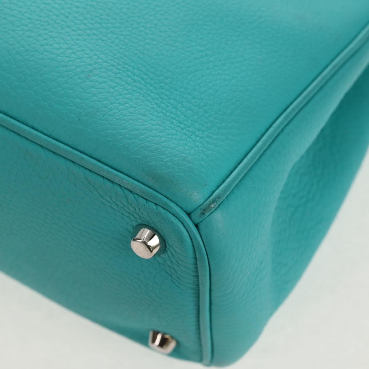 Christian Dior Diorissimo Tote Pebbled Leather, TURQUOISE, LEATHER, Tote bag