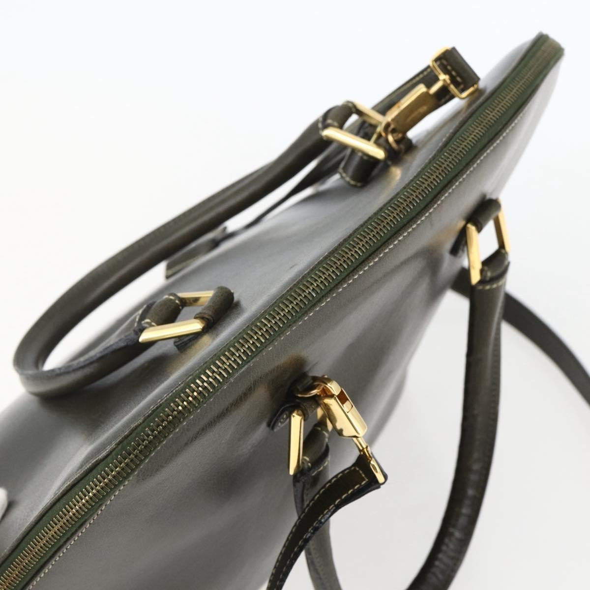 Salvatore Ferragamo Vintage Handbag Leather, KHAKI, LEATHER, Handbag