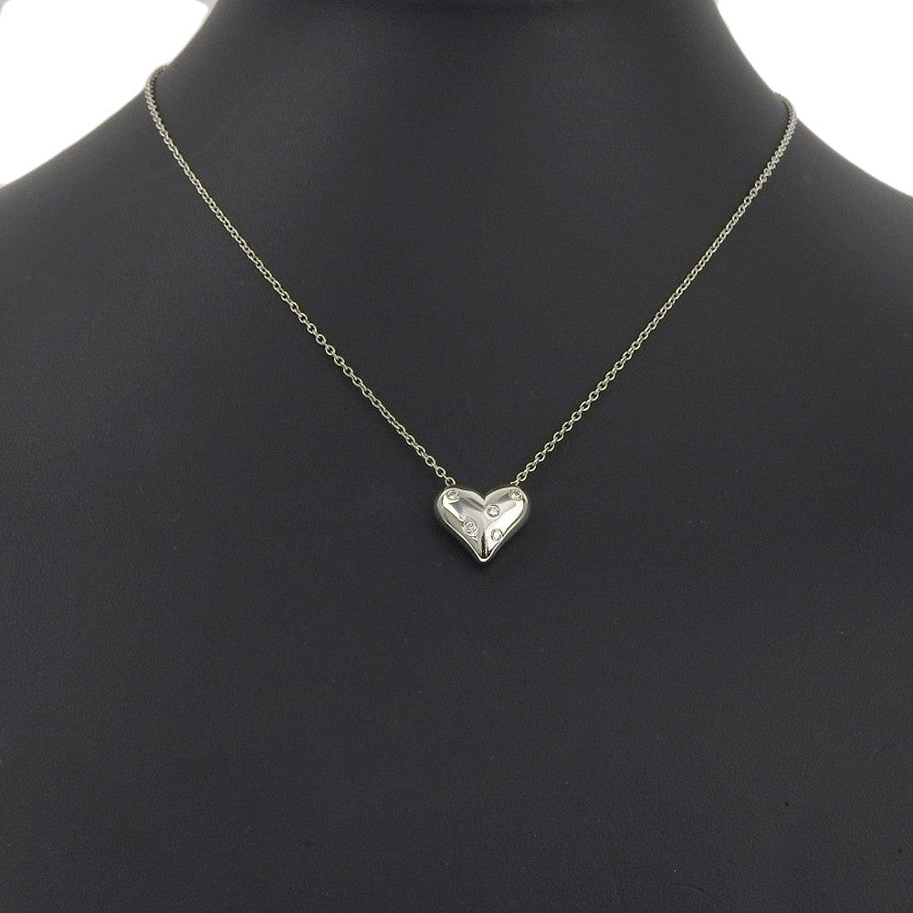 Tiffany & Co. Dots heart Necklace Platinum with diamonds, SILVER, PLATINUM, Necklace