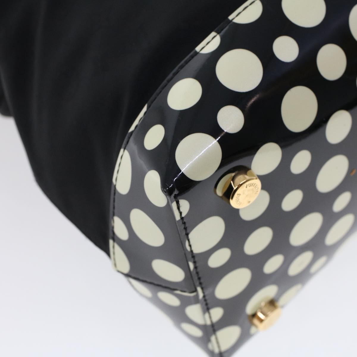 Louis Vuitton Desire Lockit Bag Kusama Infinity Dots Monogram Nylon, BLACK, NYLON, Handbag