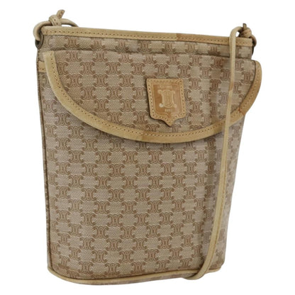 Celine Vintage Macadam Shoulder Bag Canvas, BEIGE, CANVAS, Shoulder bag