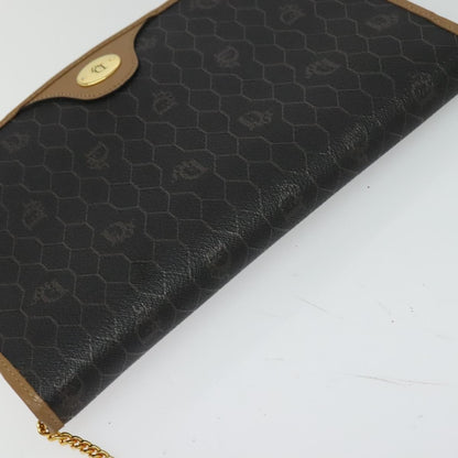 Christian Dior Vintage Honeycomb chain Canvas, BLACK, CANVAS, Handbag