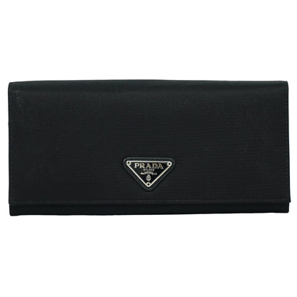 Prada Continental Wallet Tessuto, Black, Nylon, Wallet