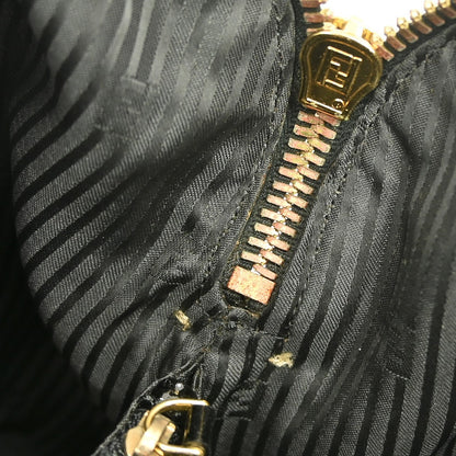 Fendi Chameleon Satchel Patent and Canvas, BLACK, PATENT_LEATHER, Handbag