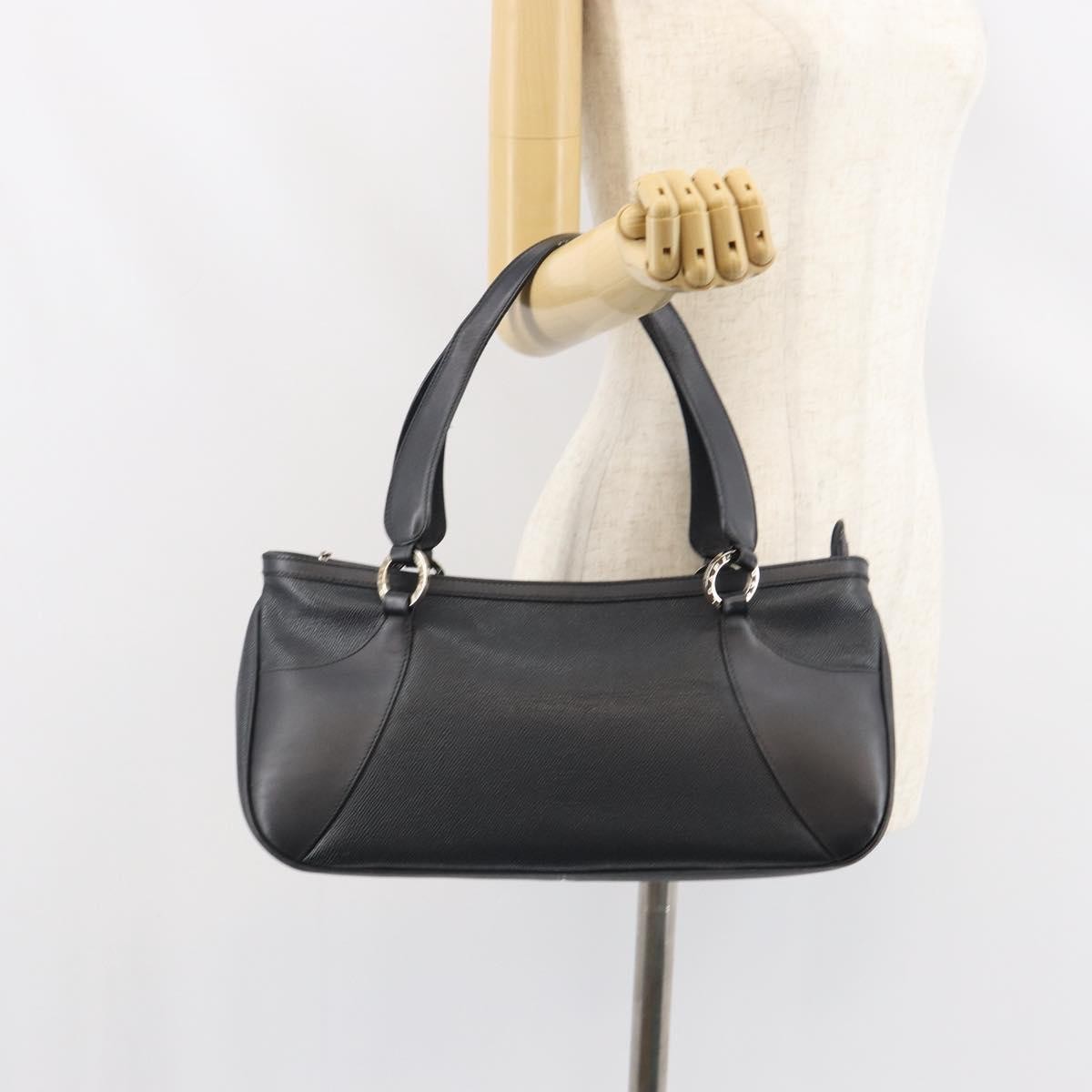 Bvlgari Handbag Leather, BLACK, LEATHER, Handbag
