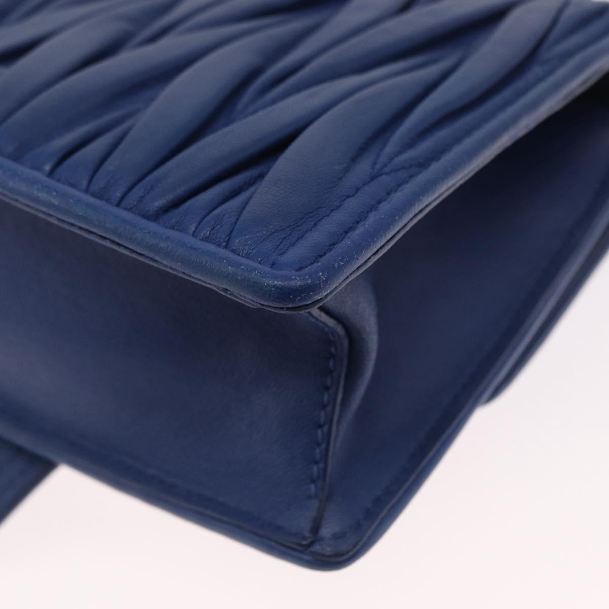 Miu Miu Madras Crystal Buckle Shoulder Bag Matelasse Leather, BLUE, LEATHER, Shoulder bag