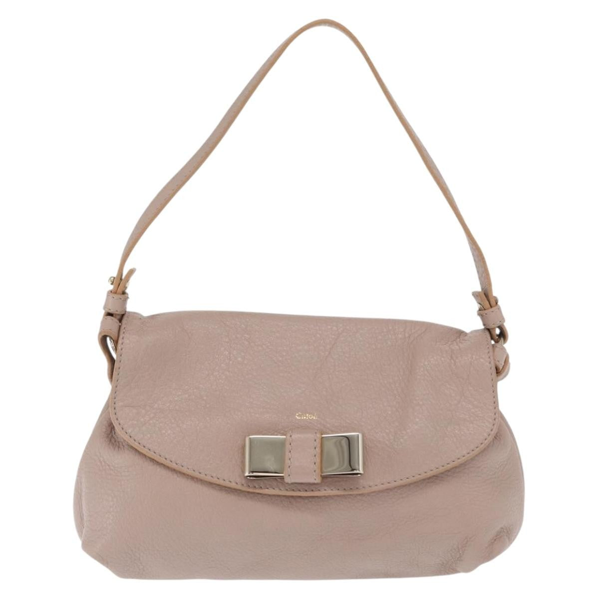 Chloe Lily Shoulder bag Leather, BEIGE, LEATHER, Handbag