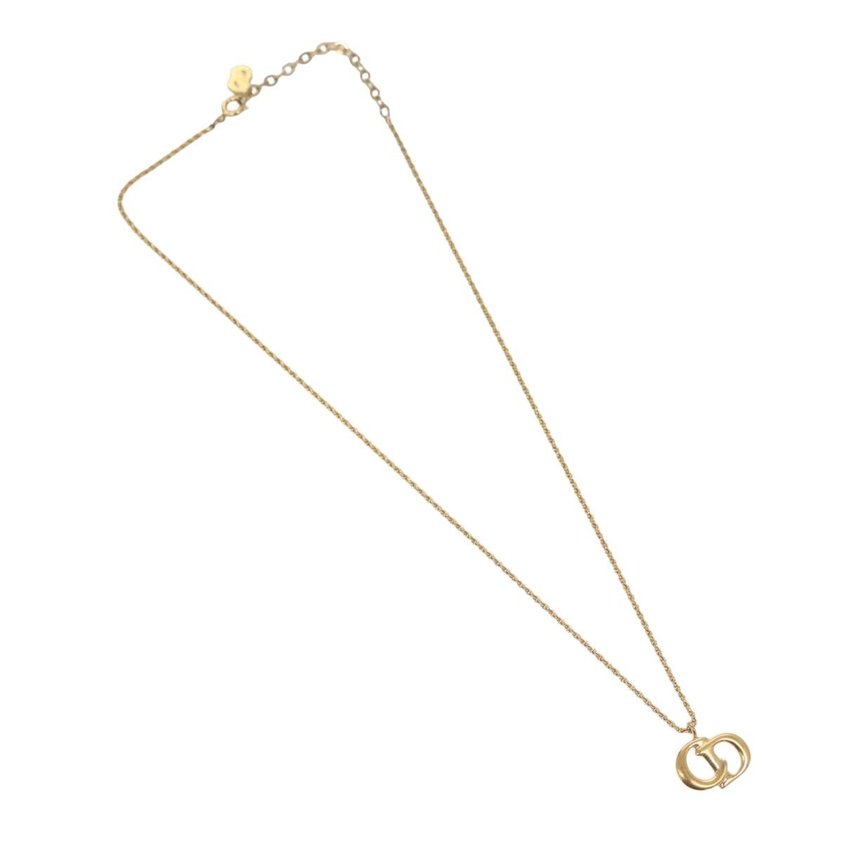 Christian Dior CD Pendant Necklace Metal, GOLD, METAL, Necklace