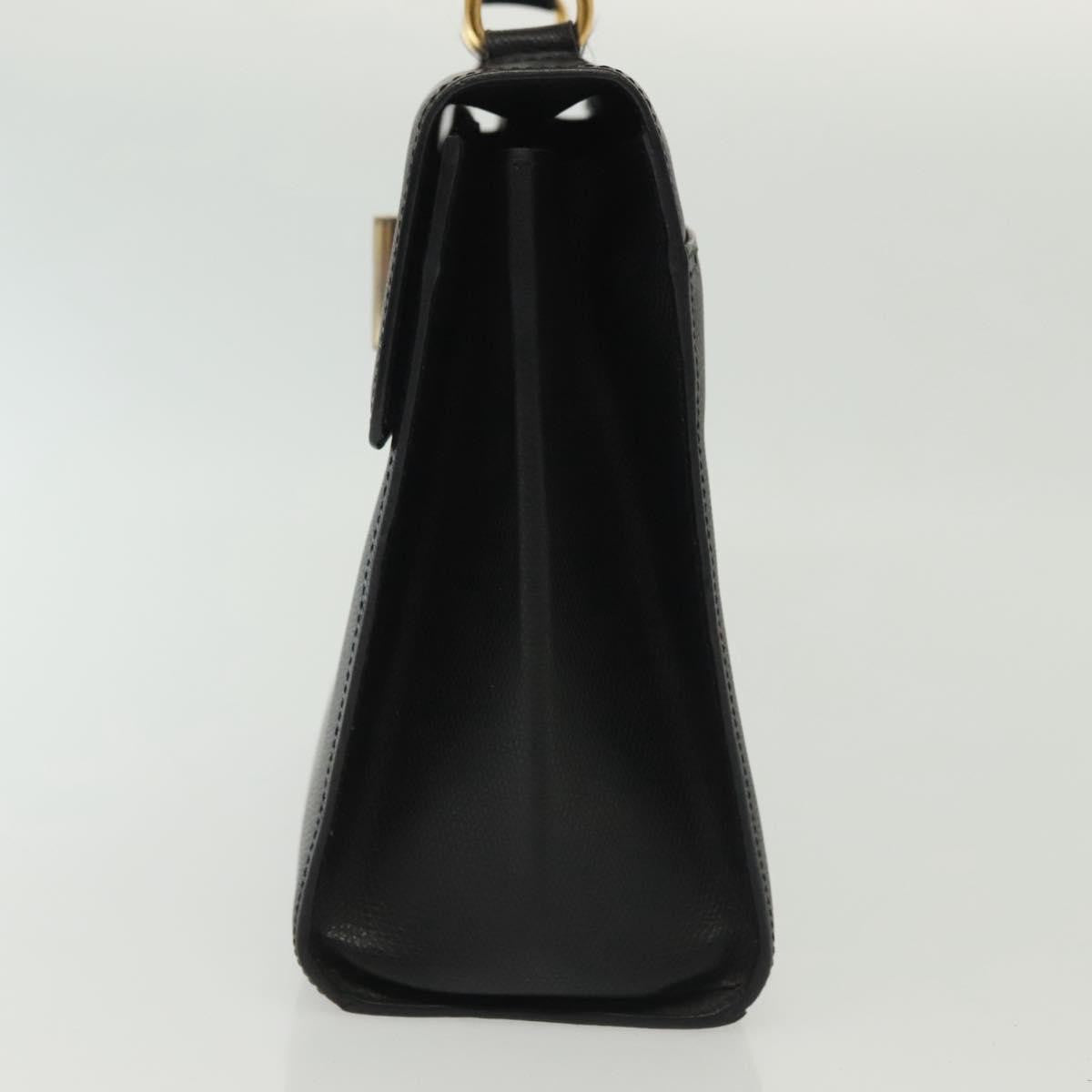 Celine Vintage Convertible Turnlock Top Handle Bag Leather, BLACK, LEATHER, Handbag
