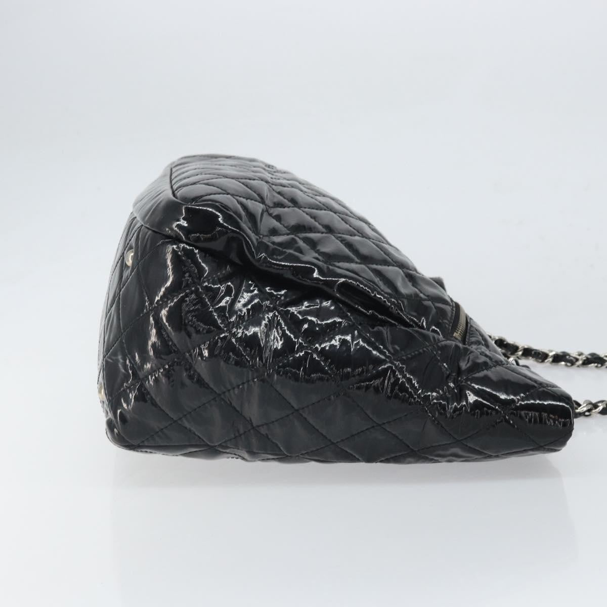 Chanel CC Charm Tote Quilted Patent Vinyl, BLACK, PATENT_LEATHER, Tote bag