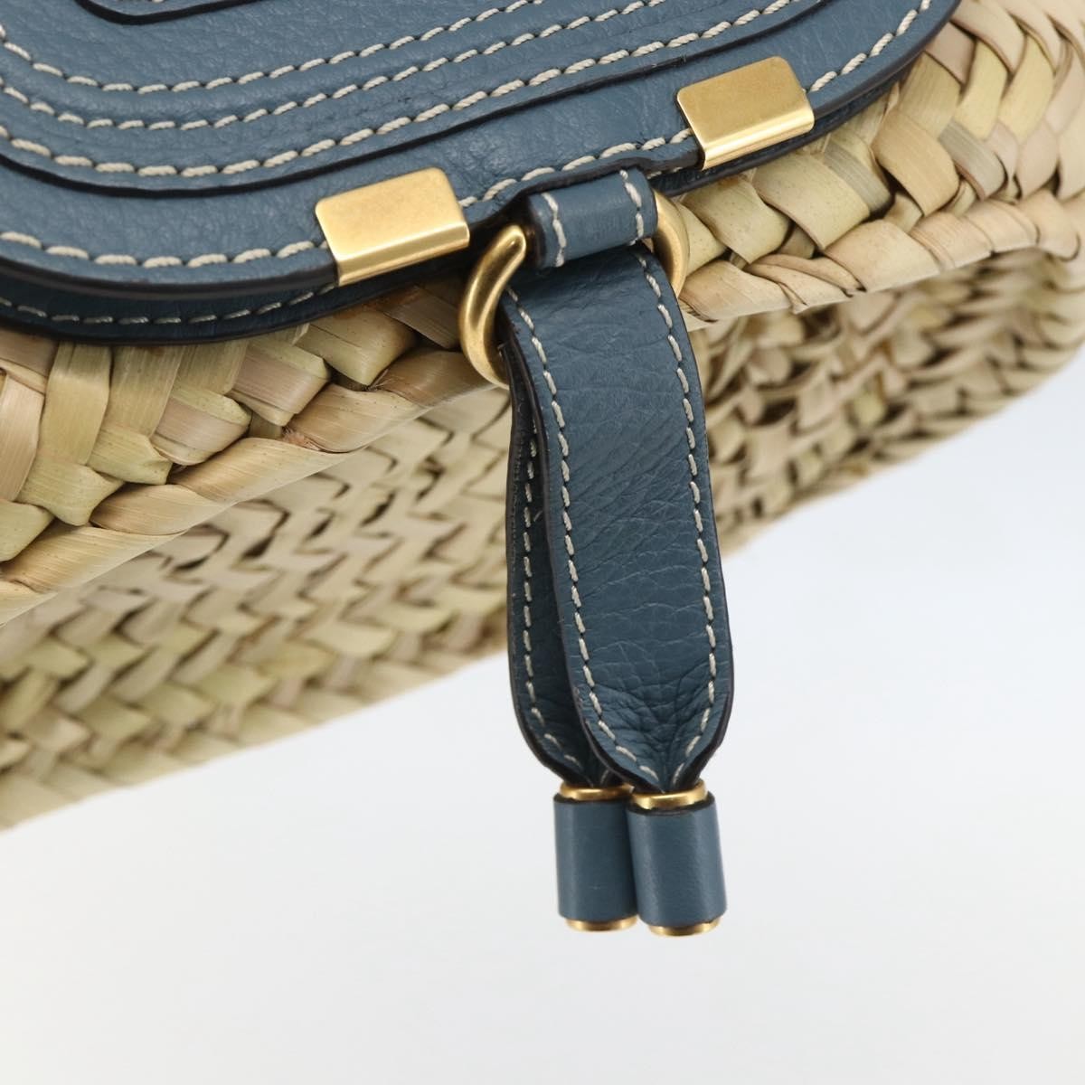 Chloe Marcie Basket Bag Raffia, Beige, Wicker, Tote Bag