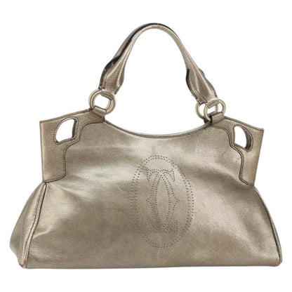 cartier Marcello Handbag Leather, GOLD, LEATHER, Tote bag