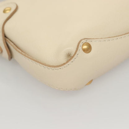 Salvatore Ferragamo Gancini handbag Leather, WHITE, LEATHER, Handbag