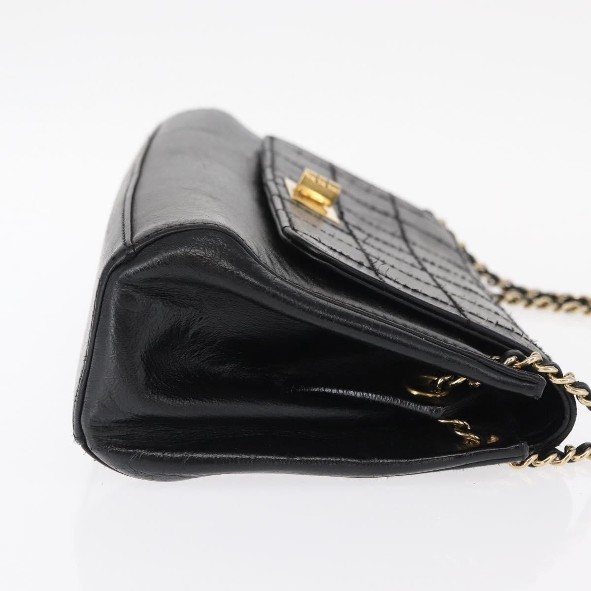 Chanel Chocolate Bar Accordion Reissue Flap Bag Quilted Lambskin, BLACK, LEATHER, Shoulder bag