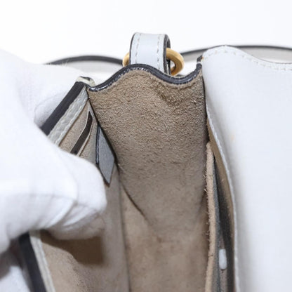 Chloe Nile Crossbody Bag Leather, WHITE, LEATHER, Shoulder bag
