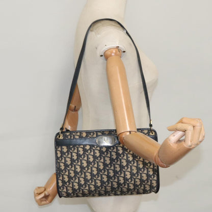 Christian Dior Vintage Trotter Shoulder Bag Canvas, NAVY, CANVAS, Shoulder bag
