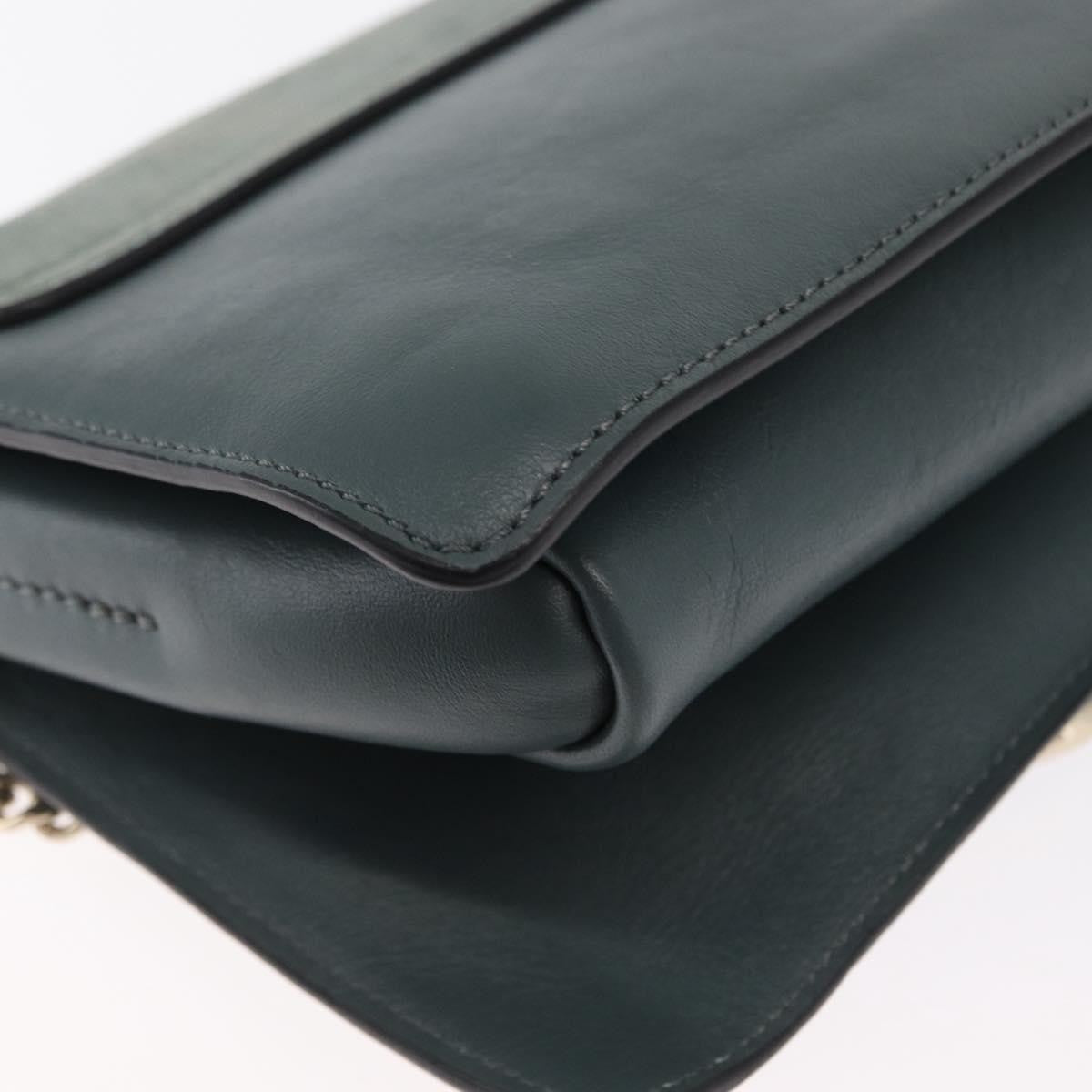 Chloe Faye Shoulder Bag Leather and Suede, GREEN, LEATHER, Shoulder bag