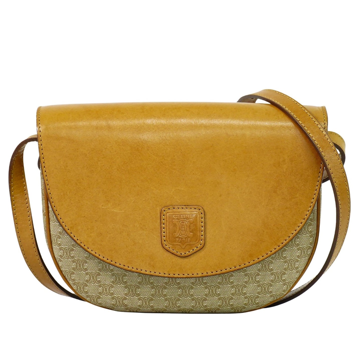 Celine Macadam Shoulder Bag PVC Leather, BEIGE, PVC, Shoulder bag
