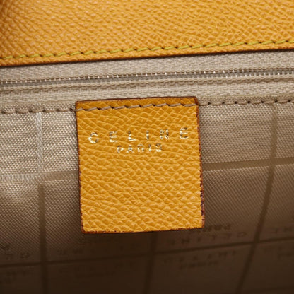 Celine Vintage Shoulder Bag Leather, YELLOW, LEATHER, Shoulder bag