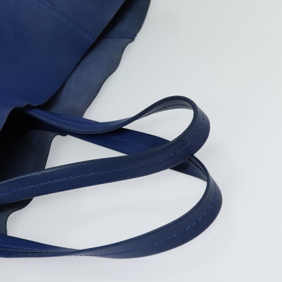 Celine Vertical Cabas Tote Leather, BLUE, LEATHER, Tote bag