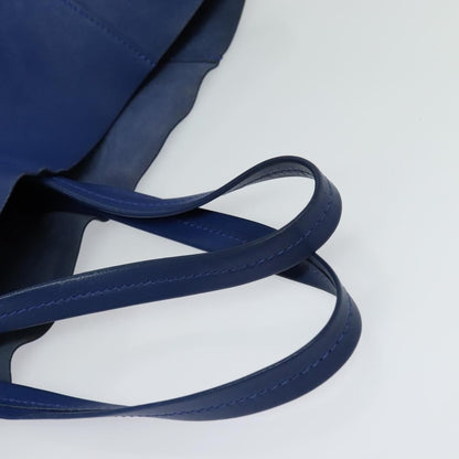 Celine Vertical Cabas Tote Leather, BLUE, LEATHER, Tote bag