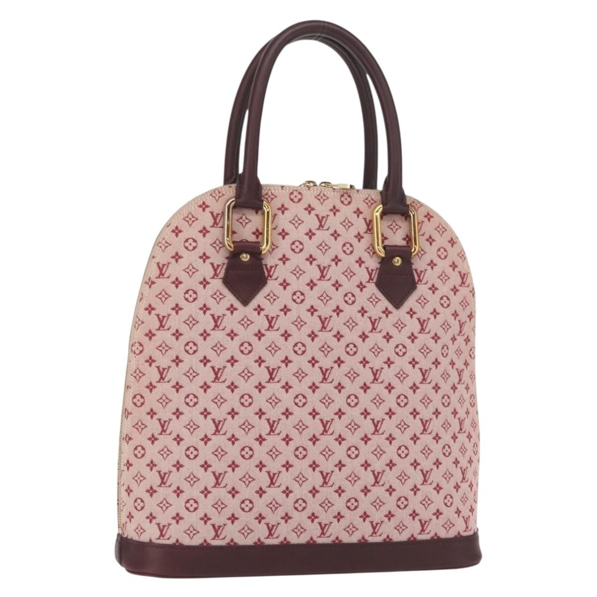 Louis Vuitton Alma Handbag Mini Lin Monogram, RED, CANVAS, Handbag