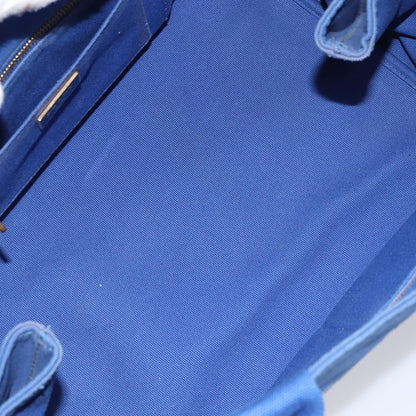 Prada Canapa Open Tote Canvas, BLUE, CANVAS, Tote bag