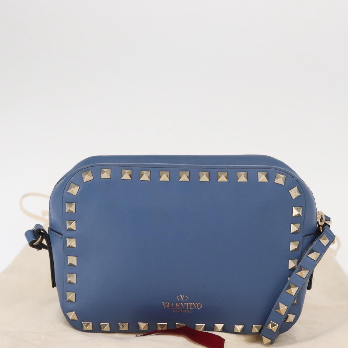 Valentino Garavani Rockstud Camera Crossbody Bag Leather, BLUE, LEATHER, Clutche & pouche