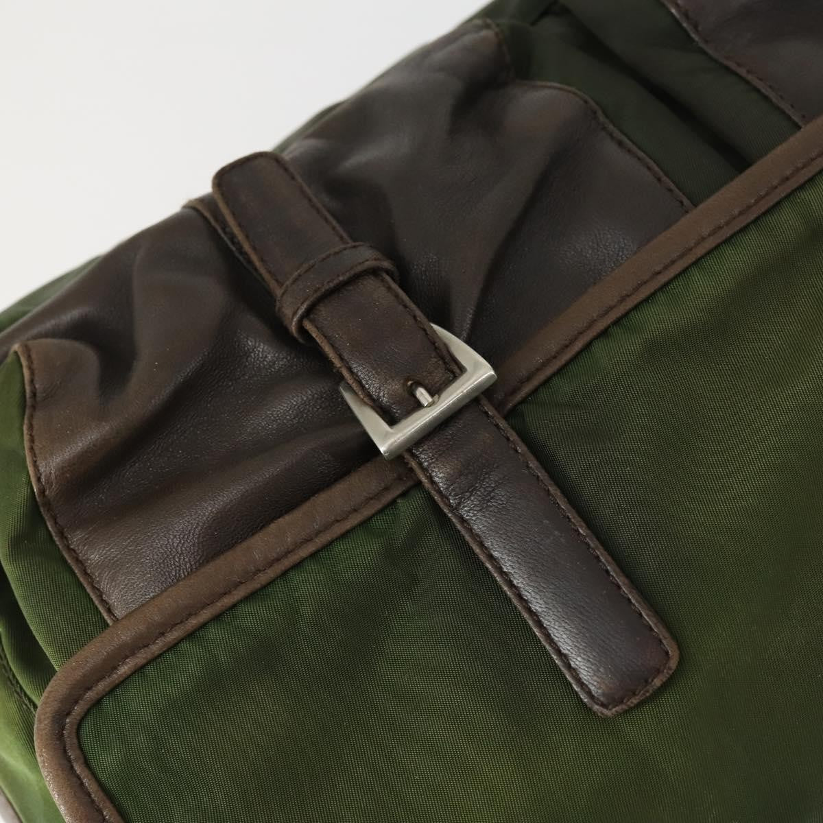 Prada Vintage Shoulder Bag Nylon and Leather, GREEN, NYLON, Shoulder bag