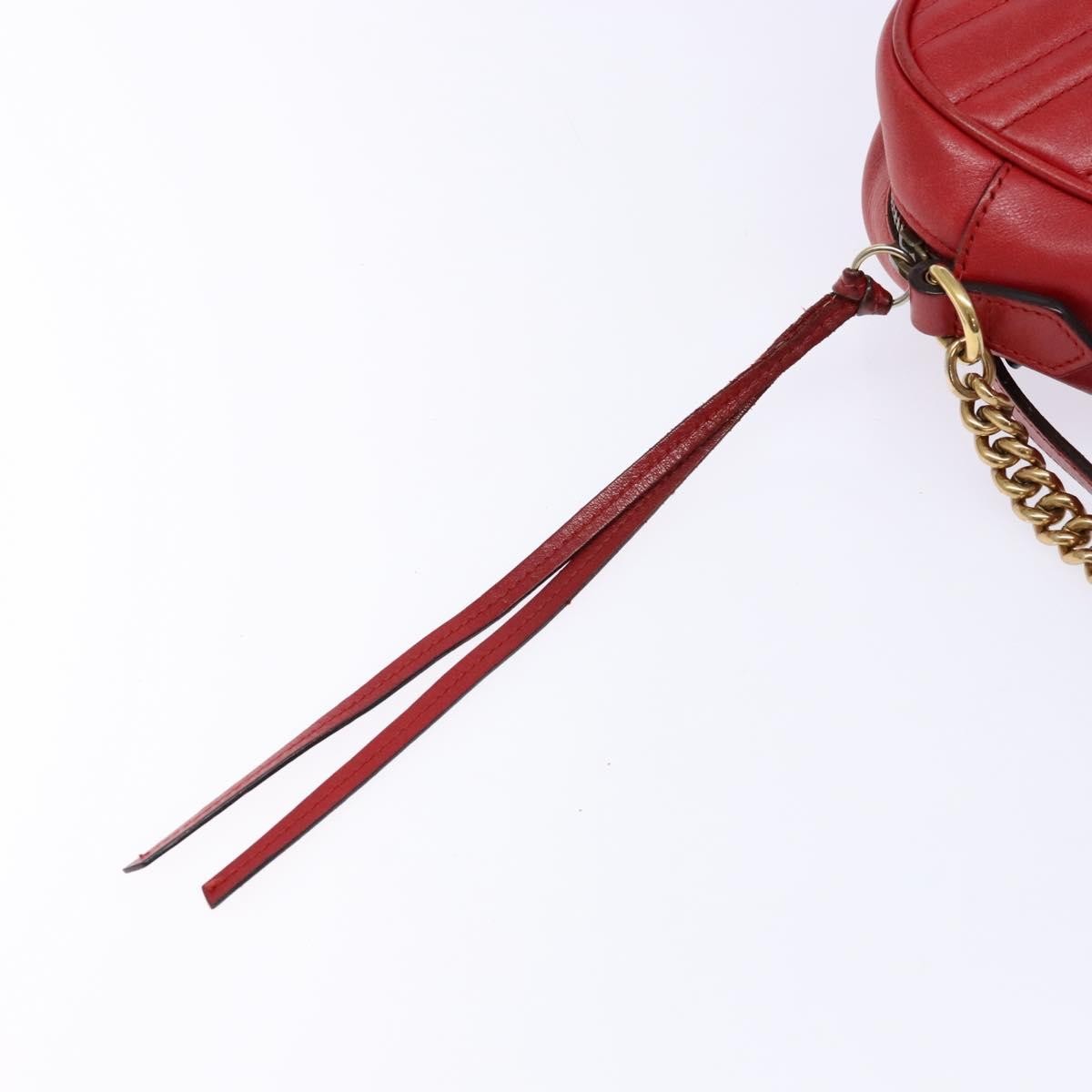 Gucci GG Marmont Triple Zip Chain Bag Matelasse Leather, RED, LEATHER, Shoulder bag