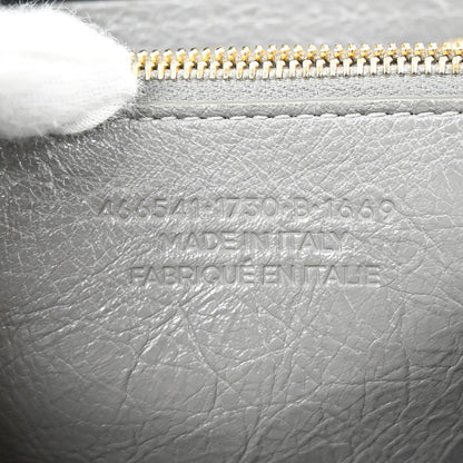 Balenciaga Blanket Square Bag Leather, GRAY, LEATHER, Handbag