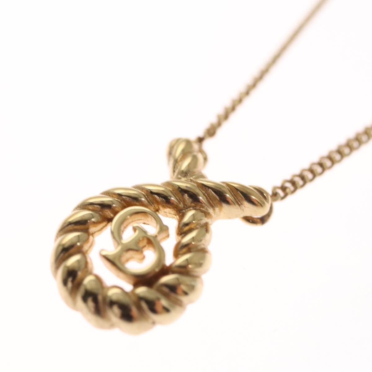 Christian Dior Vintage CD Pendant Necklace Metal, GOLD, METAL, Necklace