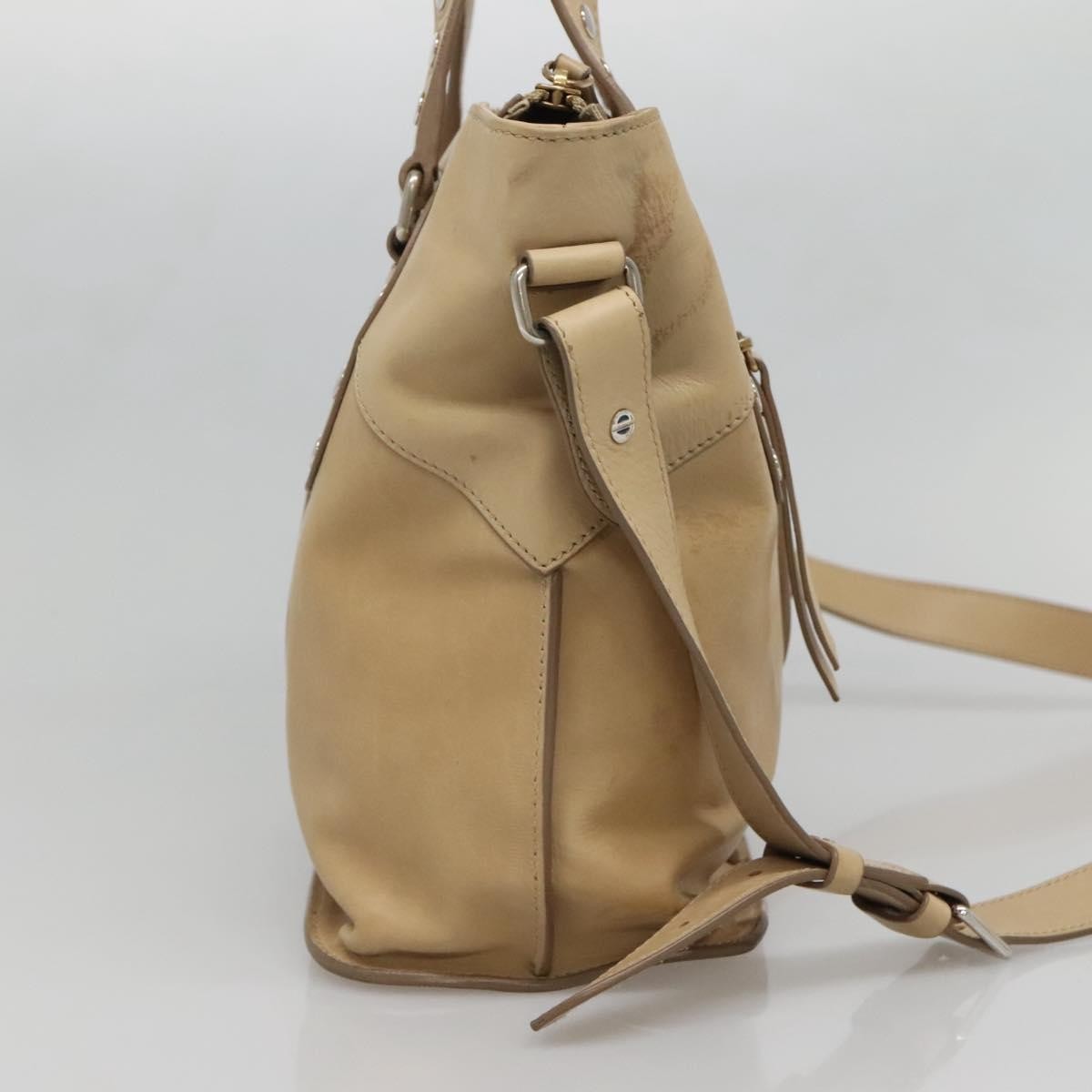 Celine Handbag Leather, BEIGE, LEATHER, Handbag
