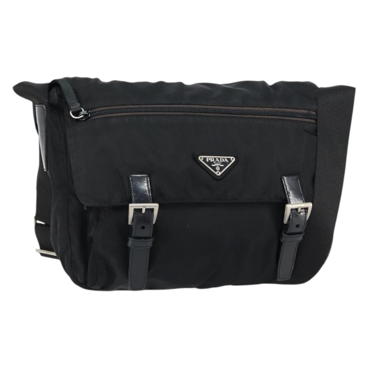 Prada SHOULDER BAG NYLON Black, BLACK, NYLON, Shoulder bag