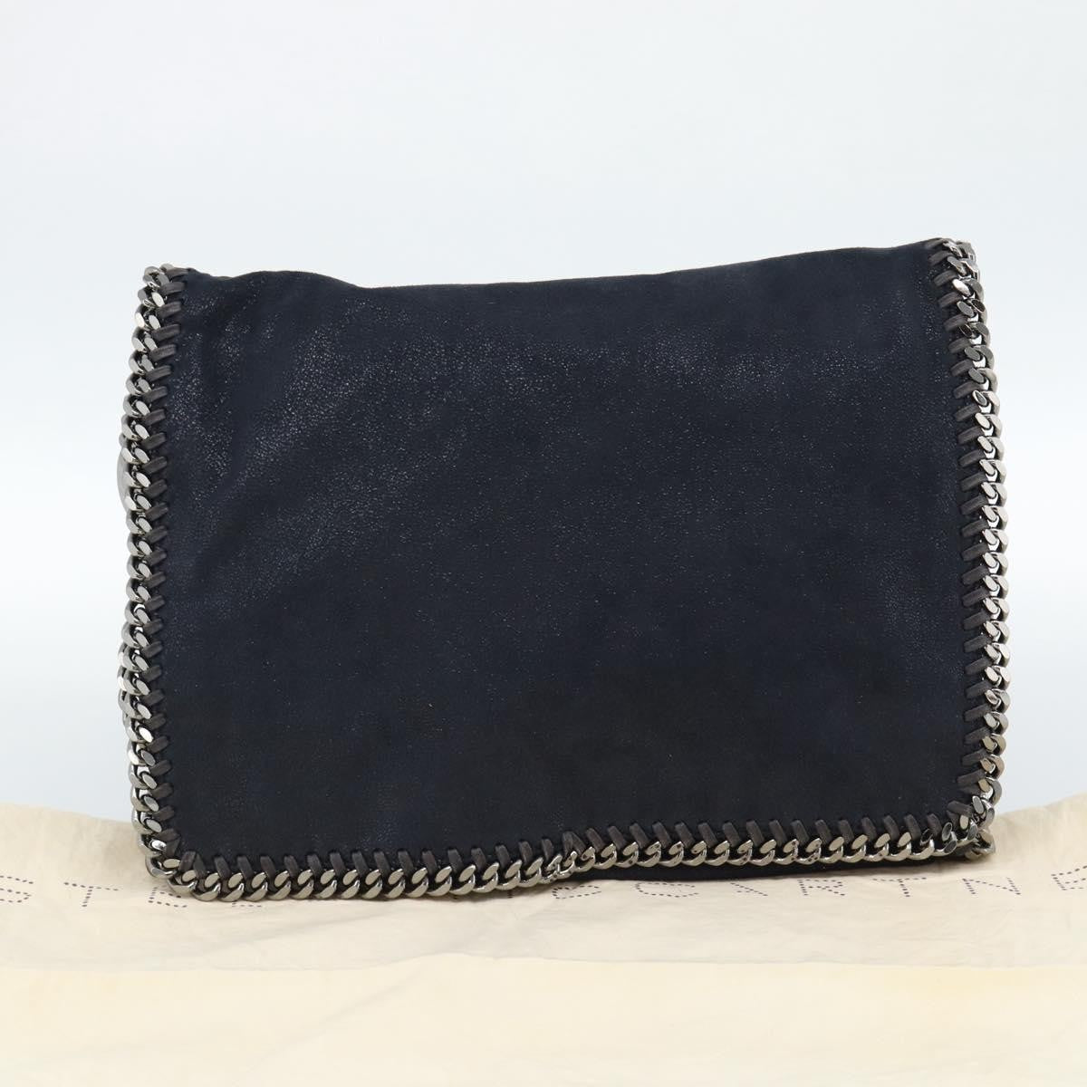 Stella McCartney Falabella Fold Over Flap Crossbody Bag Shaggy Deer, Navy, Synthetic, Shoulder Bag