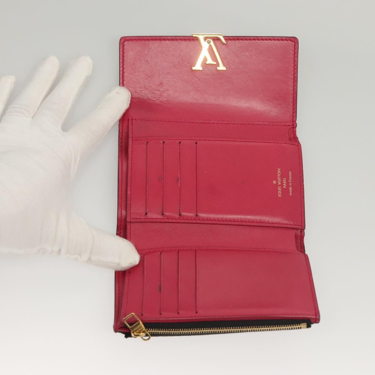 Louis Vuitton Capucines Compact wallet Leather, BLACK, LEATHER, Wallets