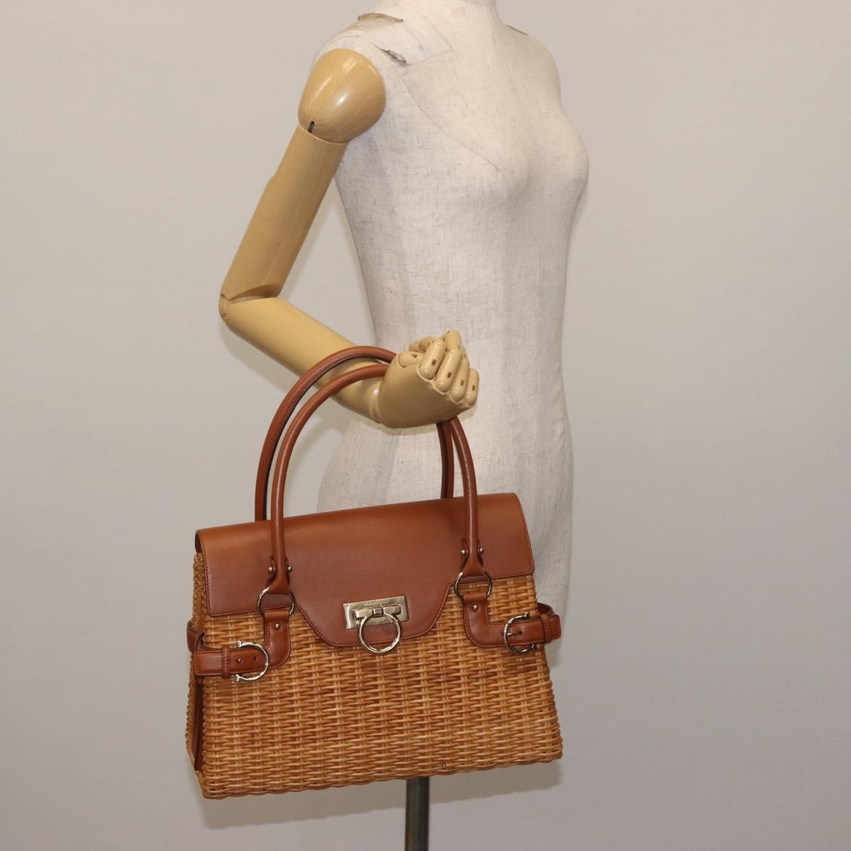 Salvatore Ferragamo Gancini mini handbag Wood, BEIGE, WOOD, Handbag