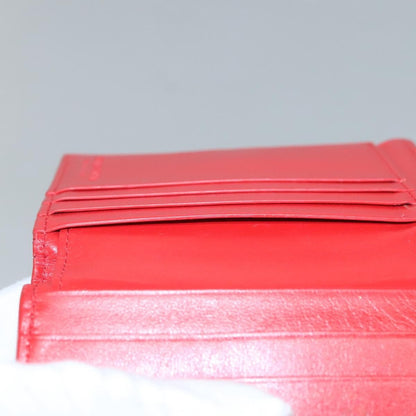 Bottega Veneta Bifold Coin Pocket Card Holder Intrecciato Nappa, RED, LEATHER, Wallets
