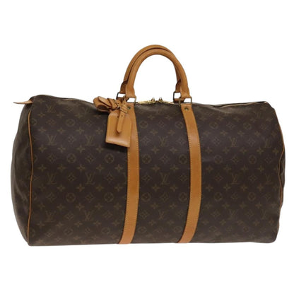 Louis Vuitton Keepall Bag Monogram Canvas, BROWN, CANVAS, Travel bag