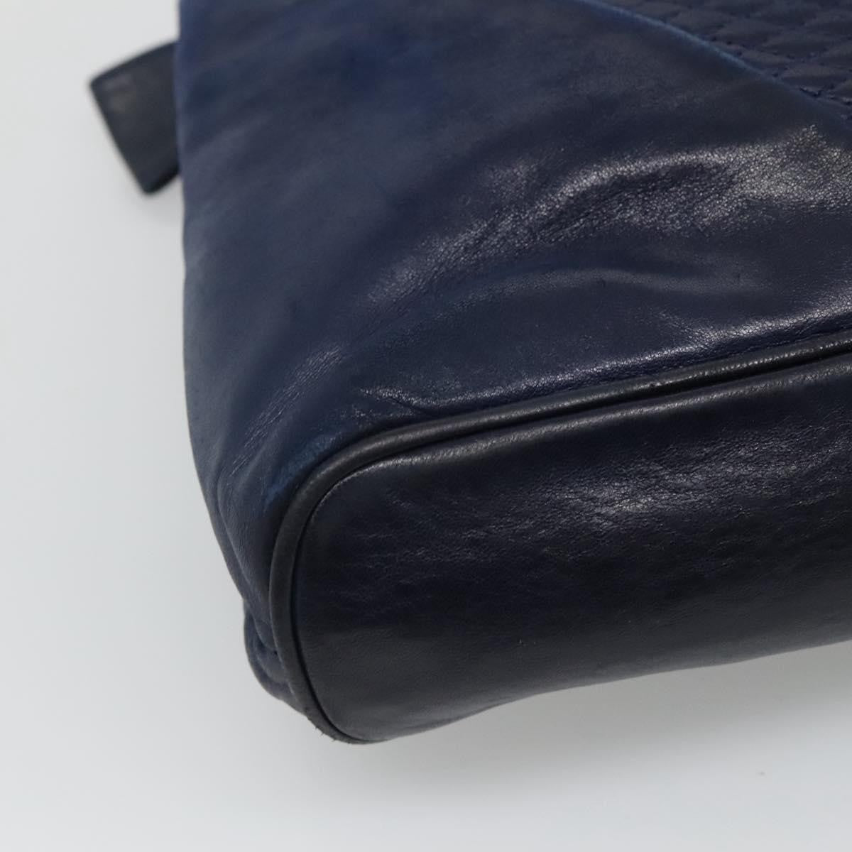 Bally Vintage Shoulder Bag Leather, NAVY, LEATHER, Shoulder bag