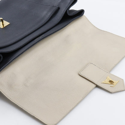 Louis Vuitton Lockme Handbag Leather, BLACK, LEATHER, Tote bag